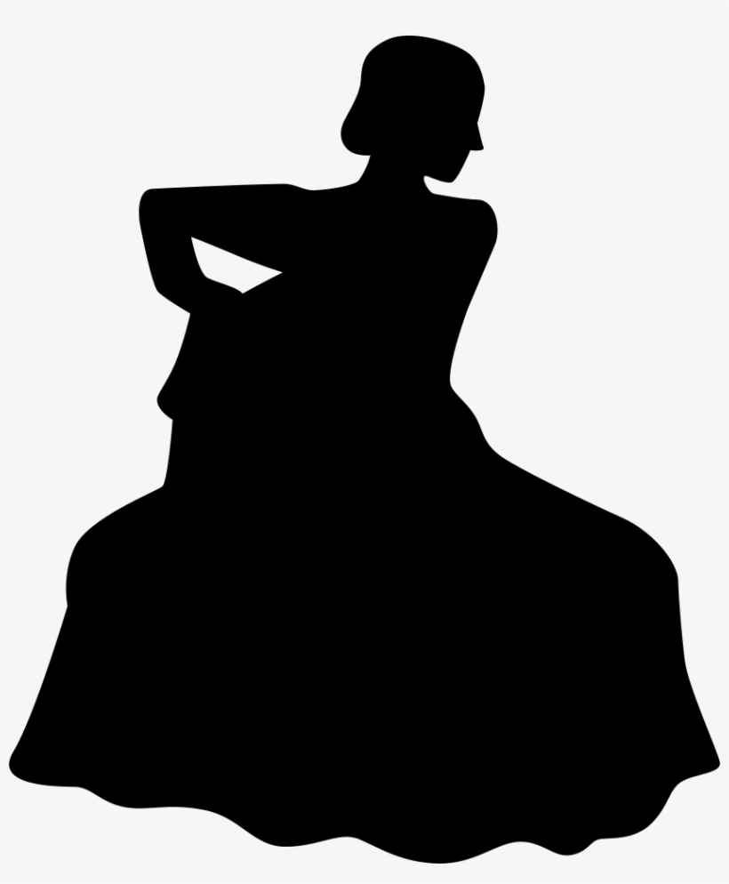 Flamenco Female Dancer Silhouette - Silhouette, transparent png download