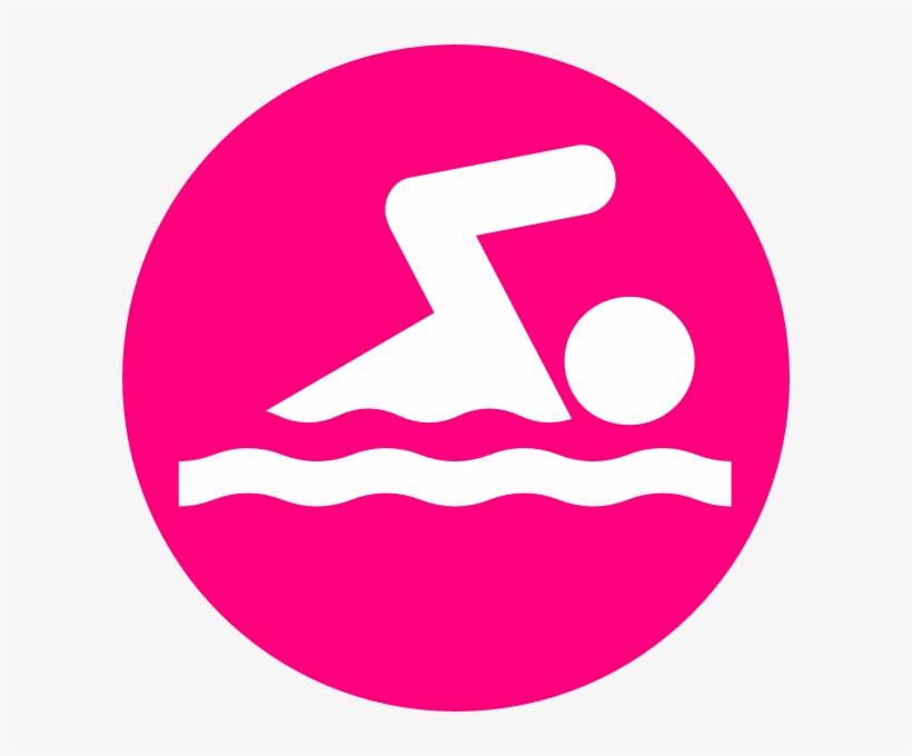 Pink Swimmer Clip Art At Clker - Person Swimming Clipart, transparent png download