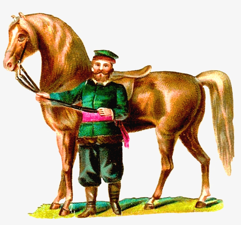Vintage Horse And Rider Transparent Png Sticker - Horse, transparent png download