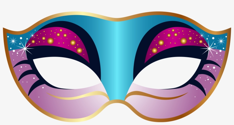 Blue And Pink Carnival Mask Png Clip Art Image - Mask Clipart, transparent png download