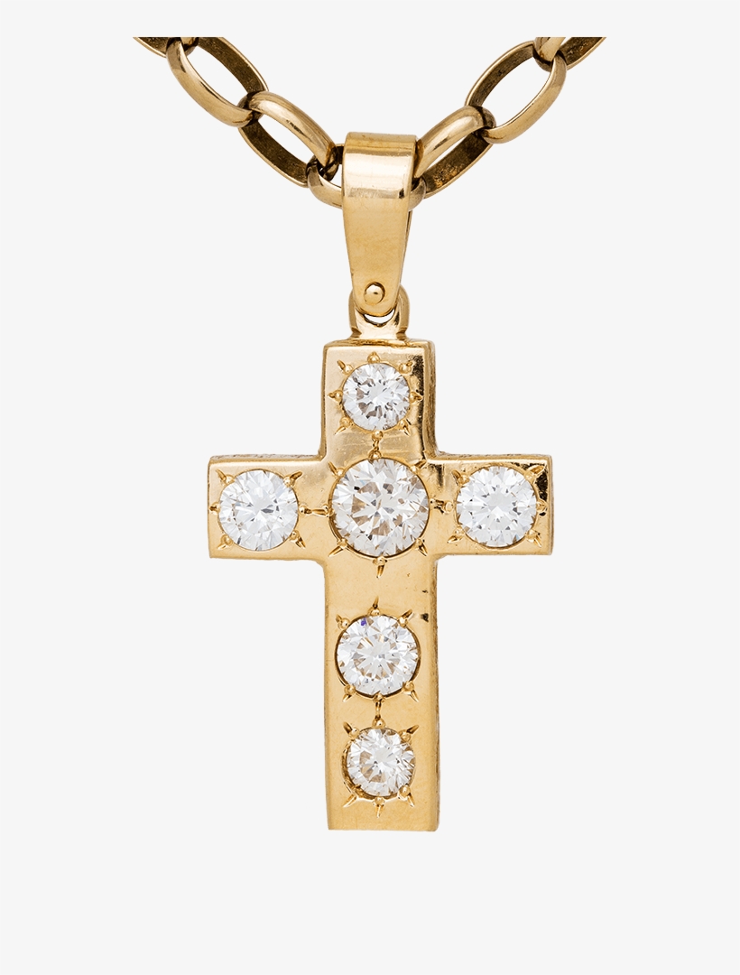 Diamond Gold Cross - Locket, transparent png download