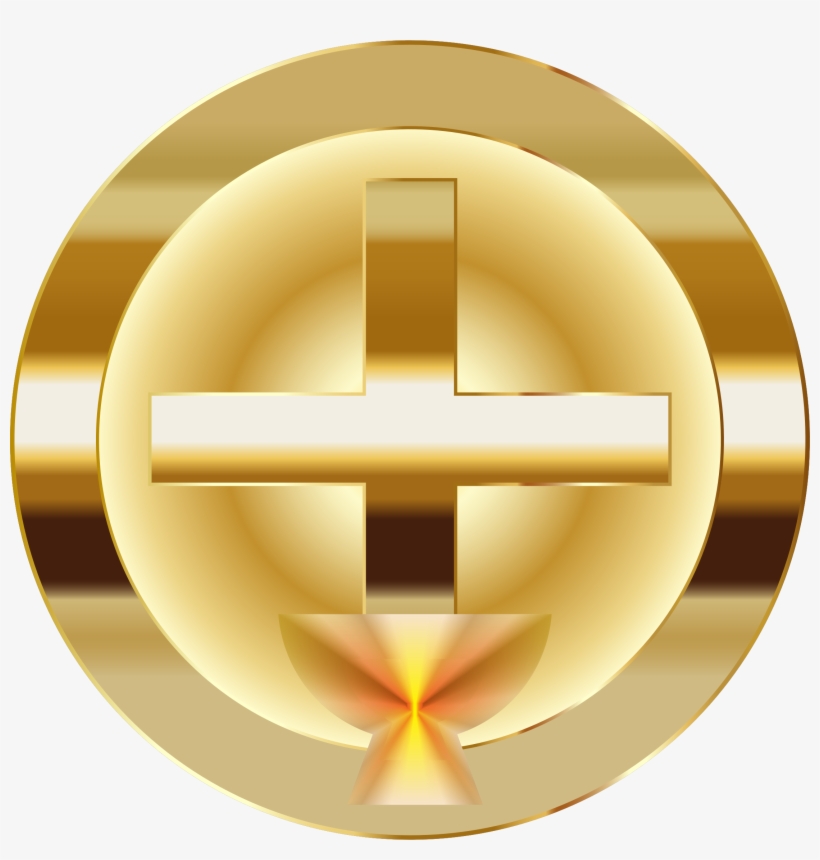 This Free Icons Png Design Of Gold Cross And Chalice, transparent png download