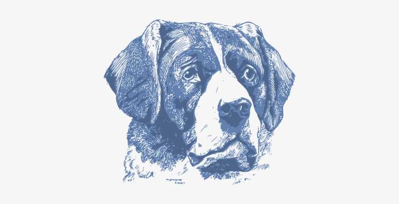 Dog Vintage Canine Head Portrait Dog Dog D - Dog Face Portrait T-shirt, transparent png download