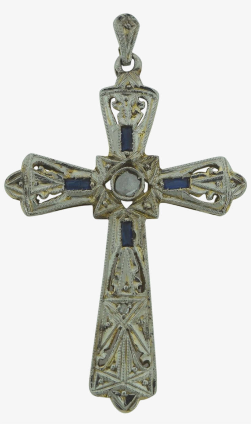 Beautiful Antique Platinum Diamond Sapphires 18k Gold, transparent png download