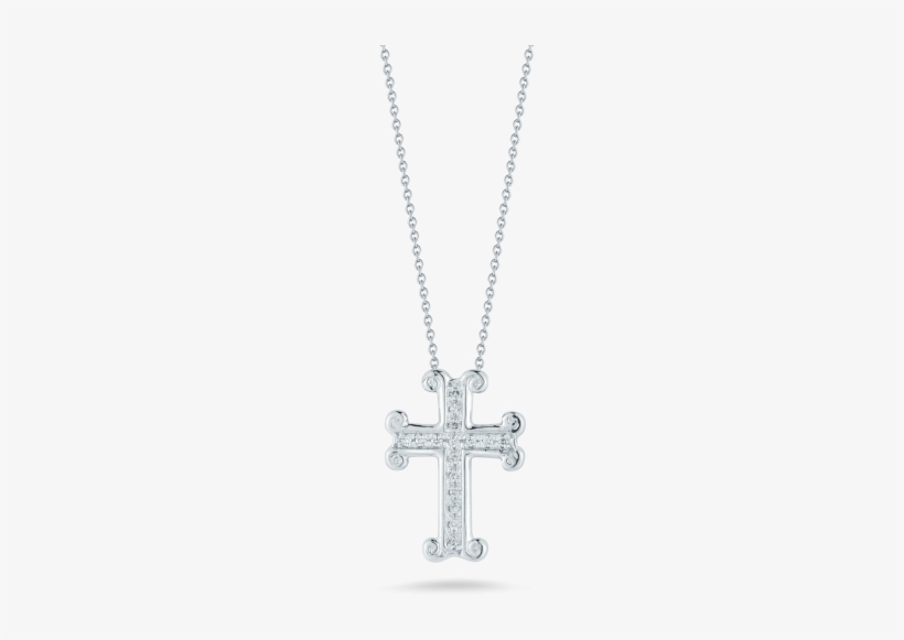 18k White Gold Cross Pendant With Diamonds - Locket, transparent png download