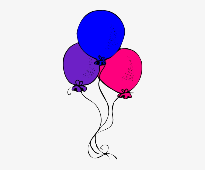 Pink Blue Purple Balloons Svg Clip Arts 318 X 598 Px, transparent png download