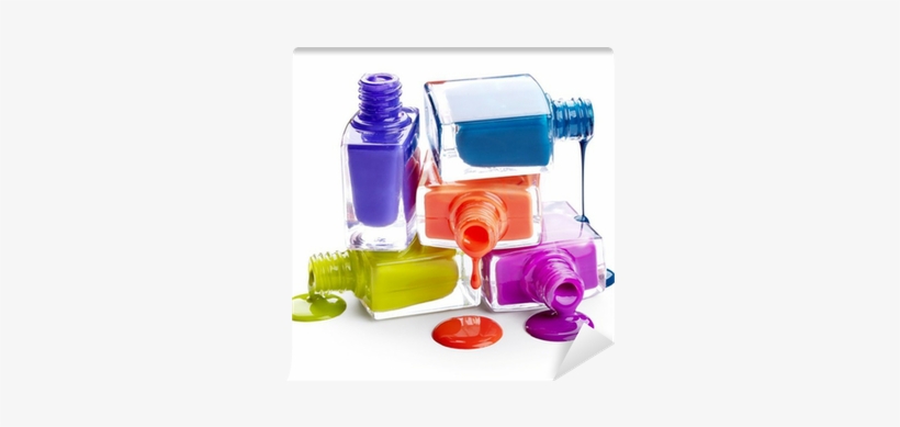 Bottles With Spilled Nail Polish Wall Mural • Pixers® - Nail Polish Poster, transparent png download