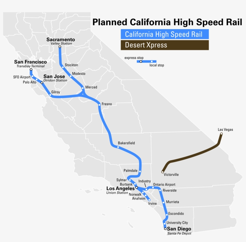 High Speed Rail To Las Vegas Breaks Ground - Ca High Speed Rail Map, transparent png download