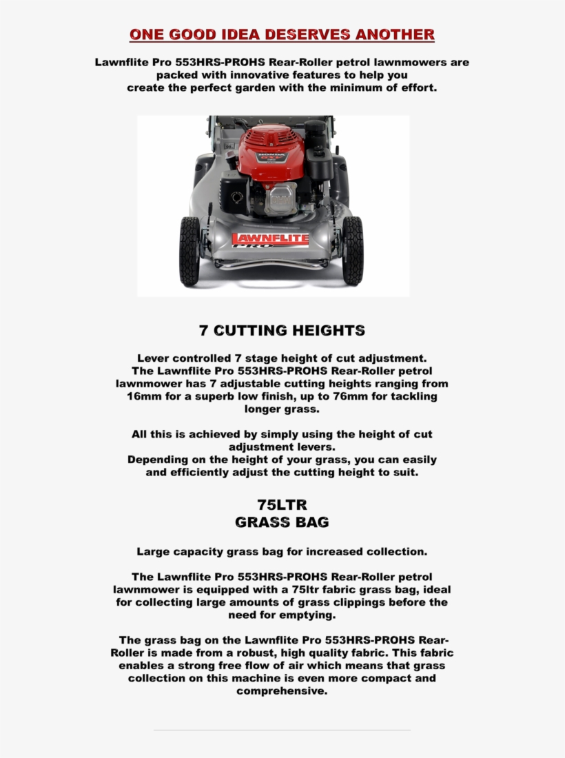 Photo Picture35- - Cobra Rm53sph Pro Self Propelled Rear Roller Petrol, transparent png download