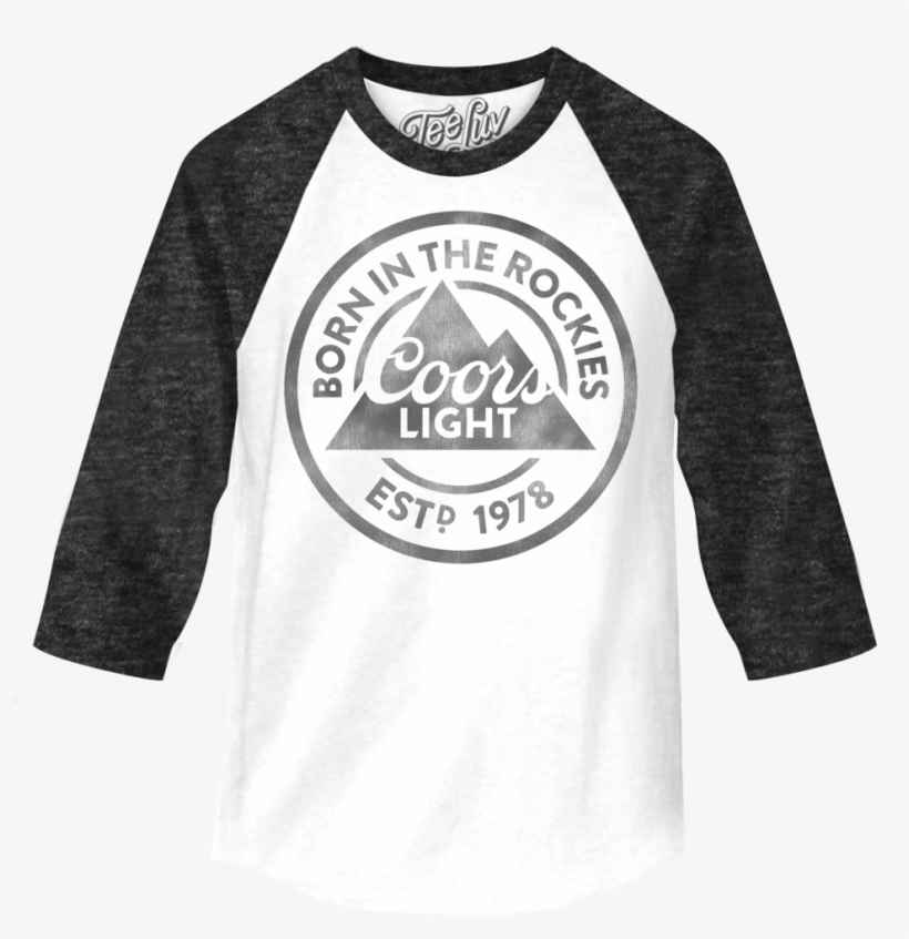 Coors Light "born In The Rockies" 3/4 Sleeve Raglan - Coors Light Chrome Bar Stool With Swivel, transparent png download