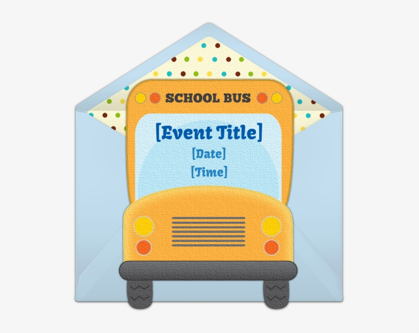 Yellow School Bus Online Invitation From Punchbowl - Back To School Kitty Theme, transparent png download
