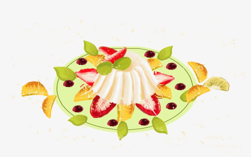 Plato Fruta Pastel Ensalada Png Y Psd - Illustration, transparent png download