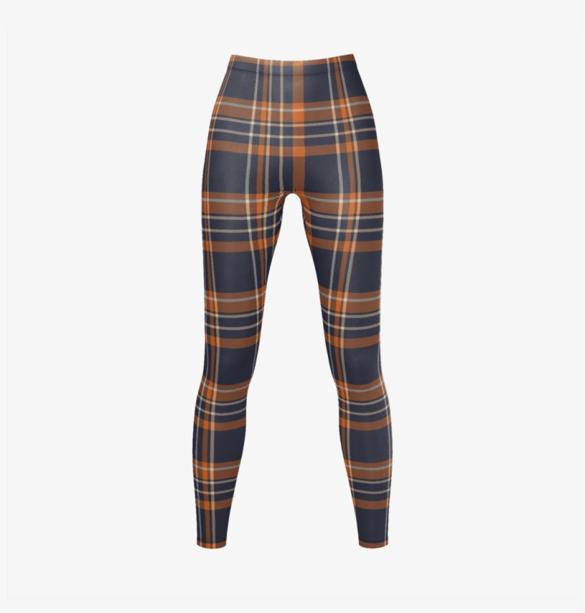 Oange Checkered Pattern Leggings - Tartan, transparent png download