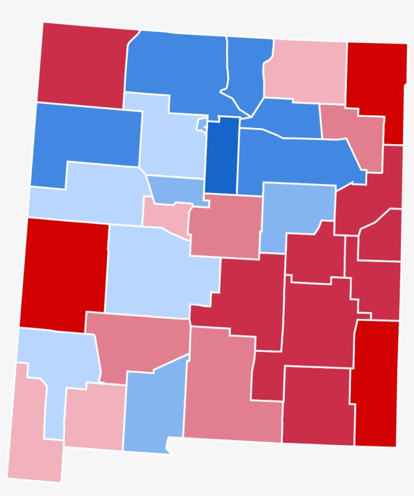 Map Of New Mexico Counties - New Mexico 2016 Election Results, transparent png download