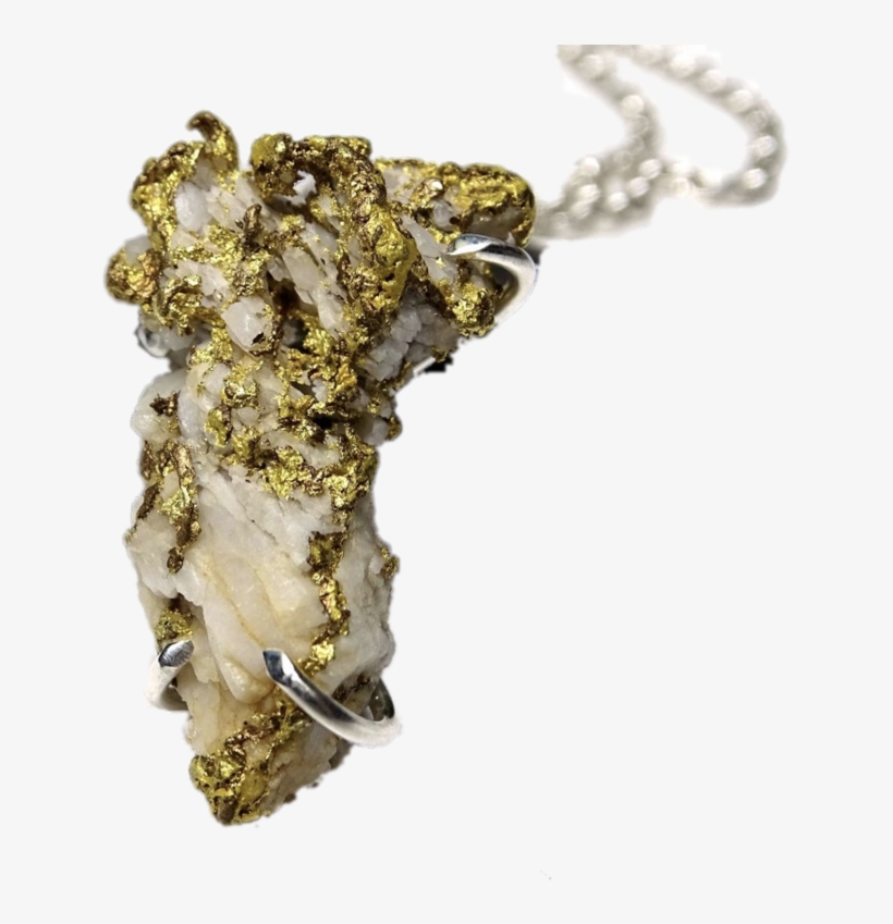 Gold Nugget Crystalline Gold Pendant Necklace - Pendant, transparent png download