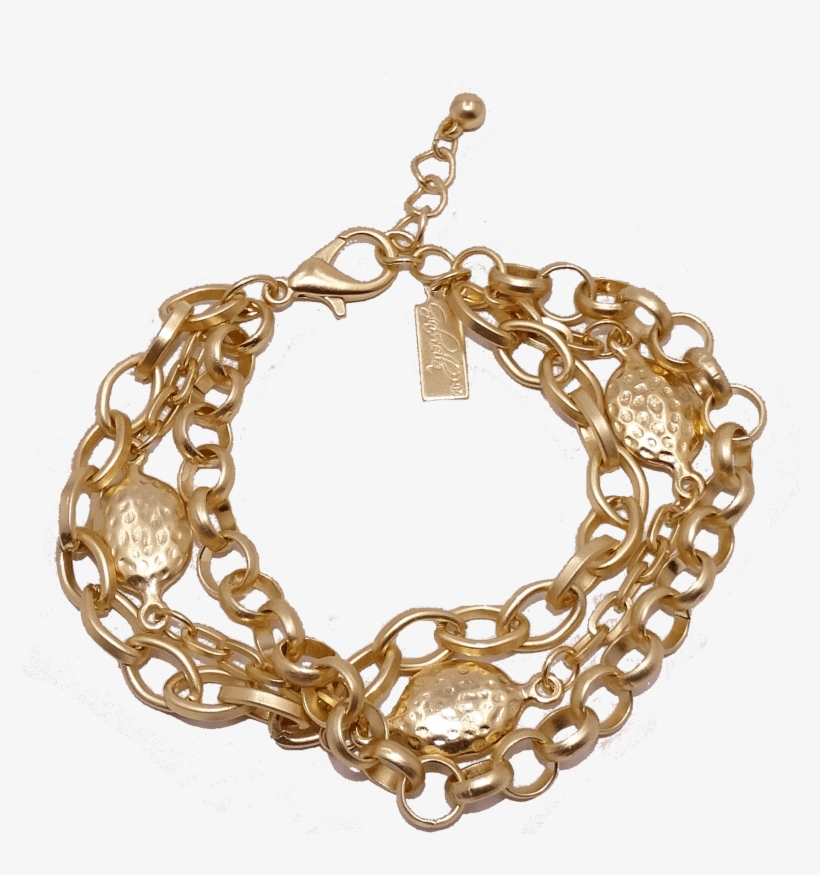 18k Yellow Gold Multi Strand Nugget Bracelet - Bracelet, transparent png download