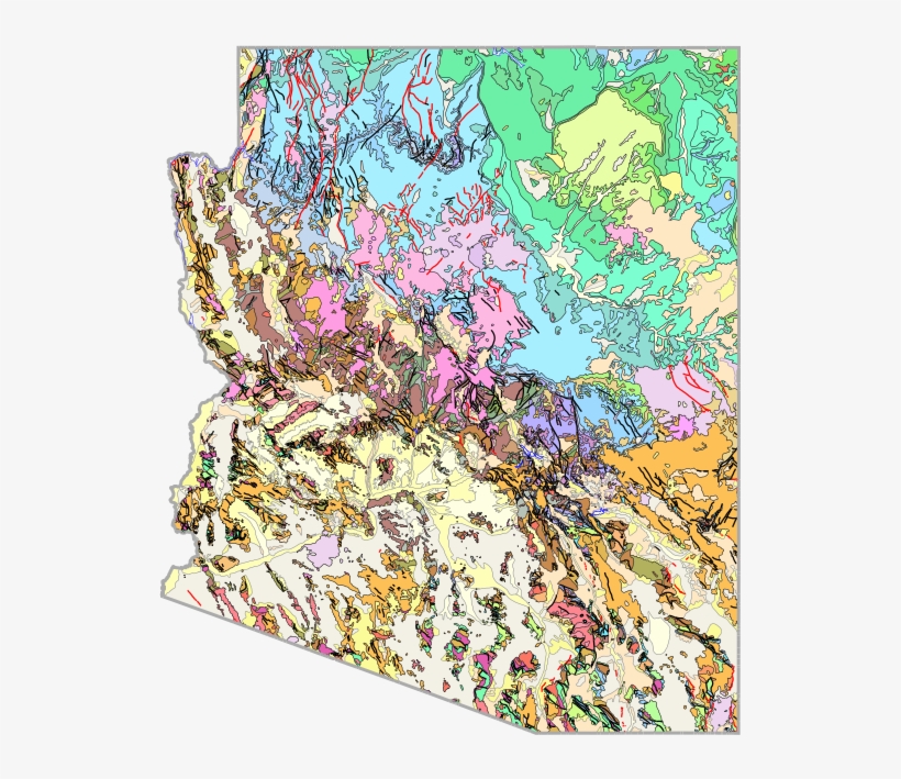 On These Maps Each Color Represents A Different Type - Arizona Geologic Survey Map, transparent png download