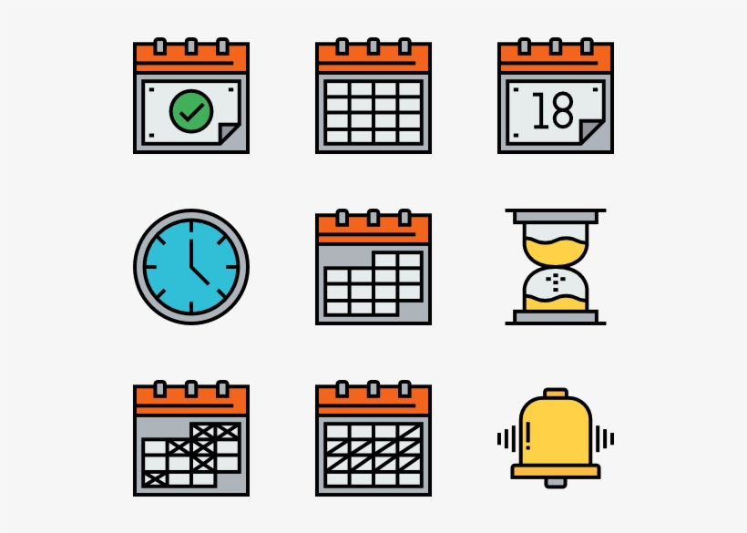 Time And Date Pack Color - Date Icon Color, transparent png download