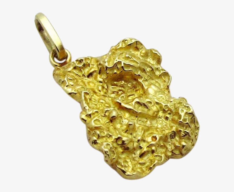 Vintage 18k 750 Yellow Gold Nugget 3d Pendant Charm - Locket, transparent png download