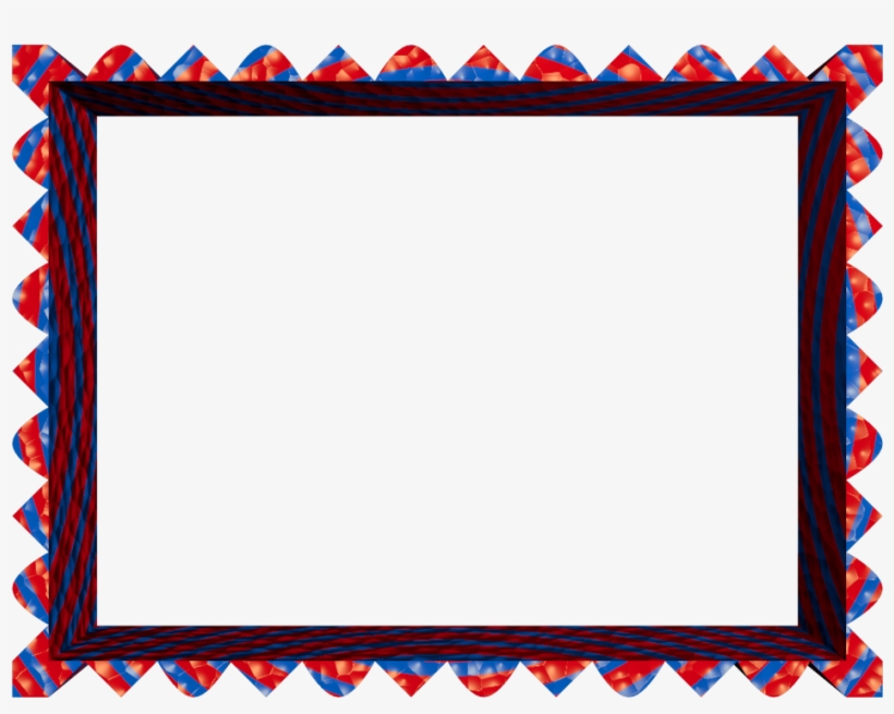 Red Blue Fancy Loop Cut Rectangular Powerpoint Border - Red And Green Borders, transparent png download