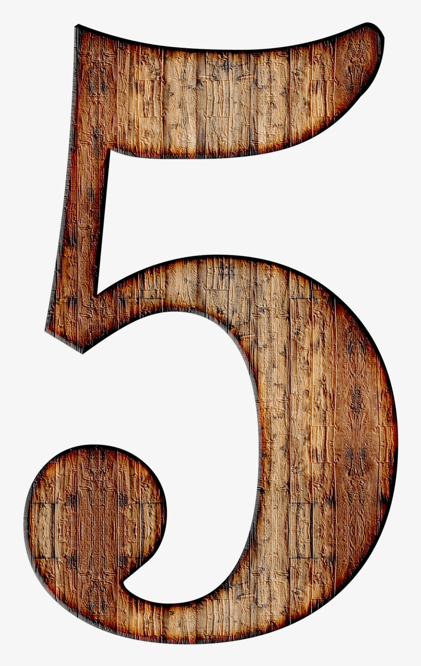 Descargar - Numero 5 En Madera, transparent png download