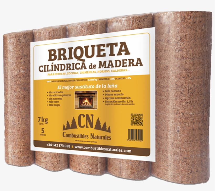 Cylindrical Briquet - Whole Grain, transparent png download