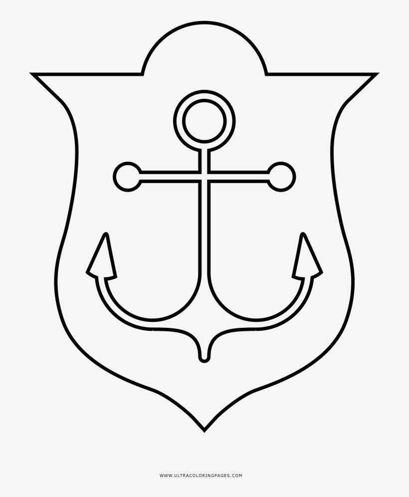 Dibujo De Ancla Para Colorear - Crest, transparent png download