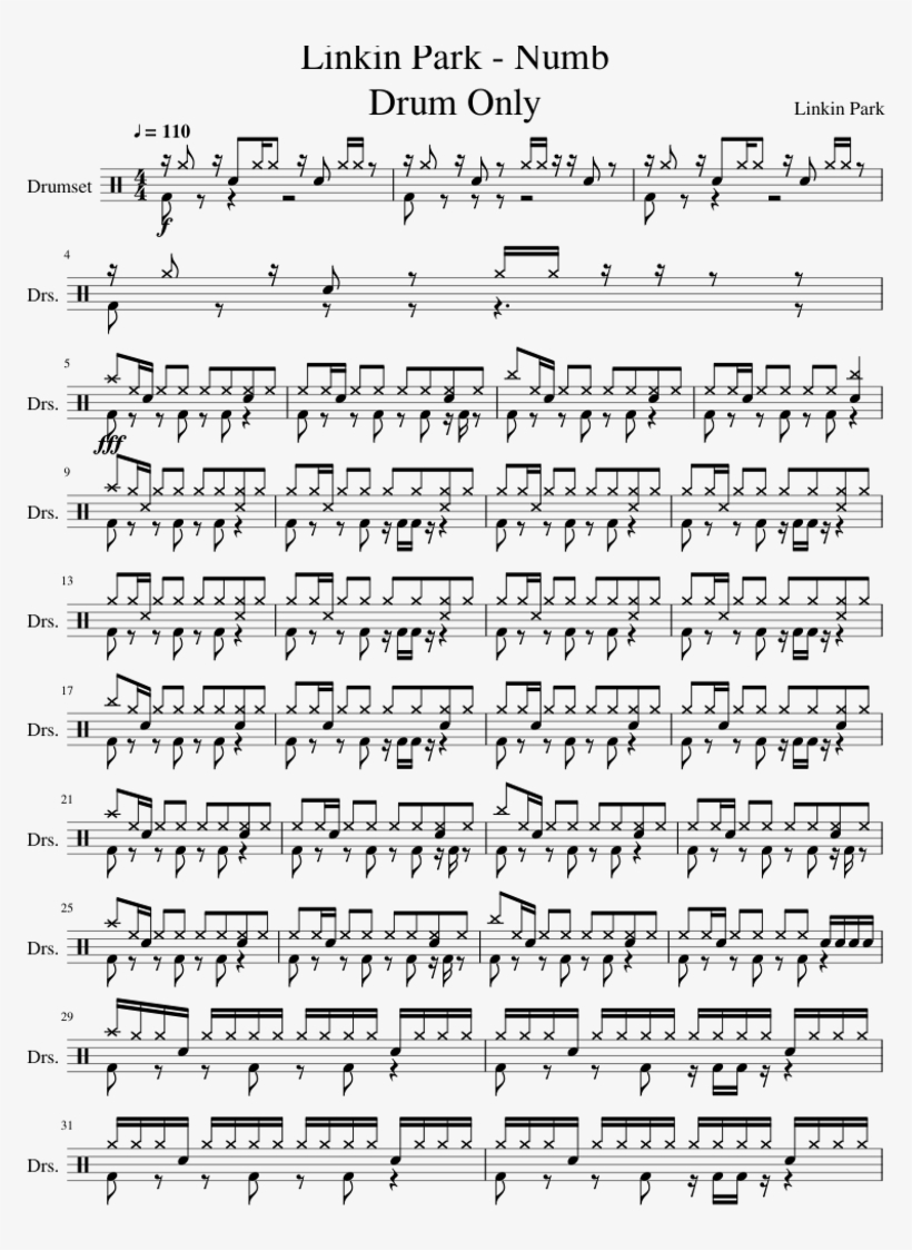 Linkin Park - Numb - Drum Only - Document, transparent png download
