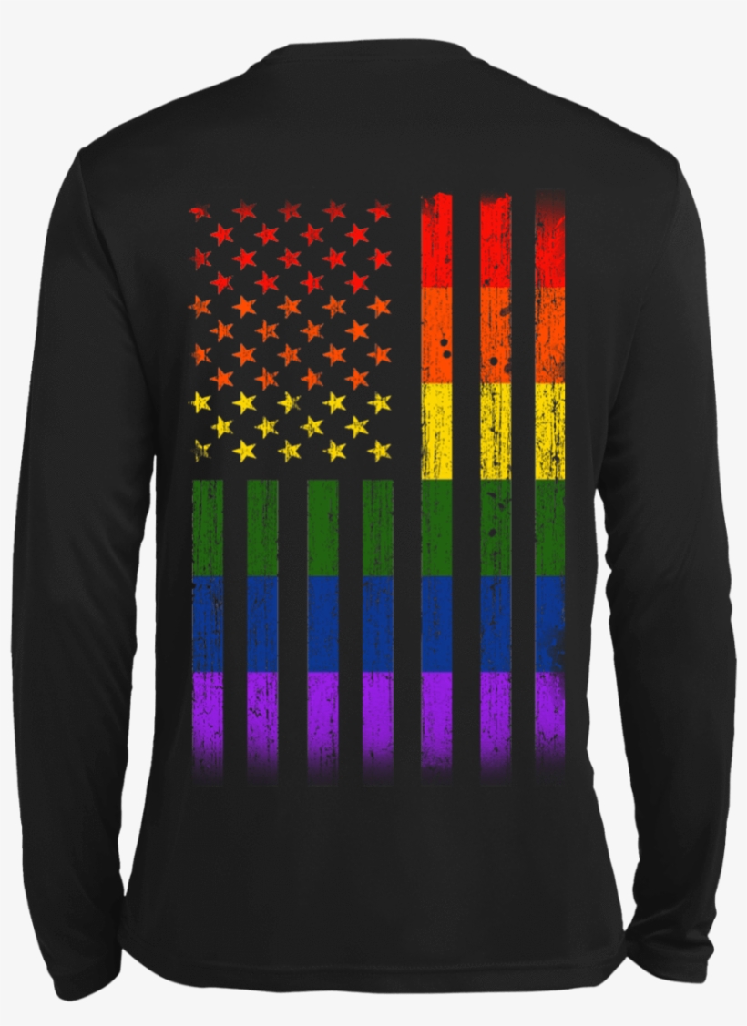 Rainbow Lesbian Gay Pride Lgbt America Flag - Sweater, transparent png download