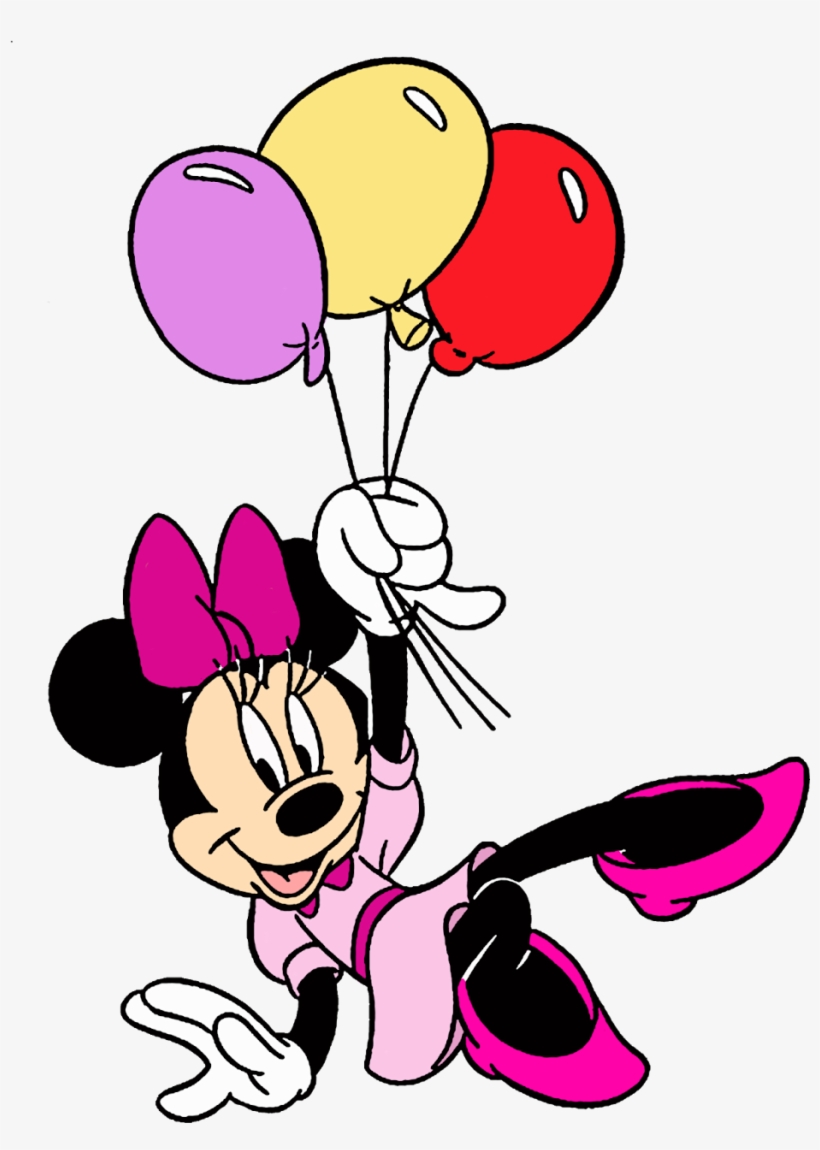 Minnie Rosa Imagens - Minnie Mouse Holding Balloons Transparent PNG -  1142x1600 - Free Download on NicePNG, image size:820x1150
