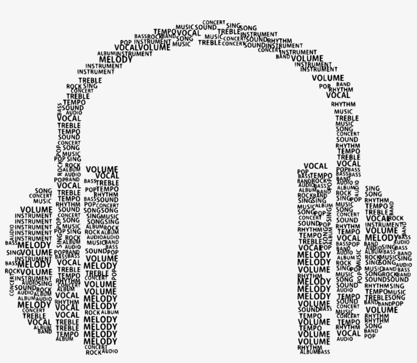 Download Png - Headphones Art Words, transparent png download