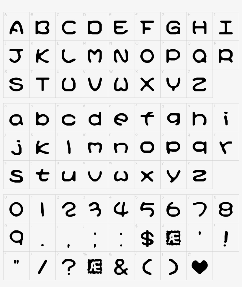 Font Characters - Kira Font, transparent png download