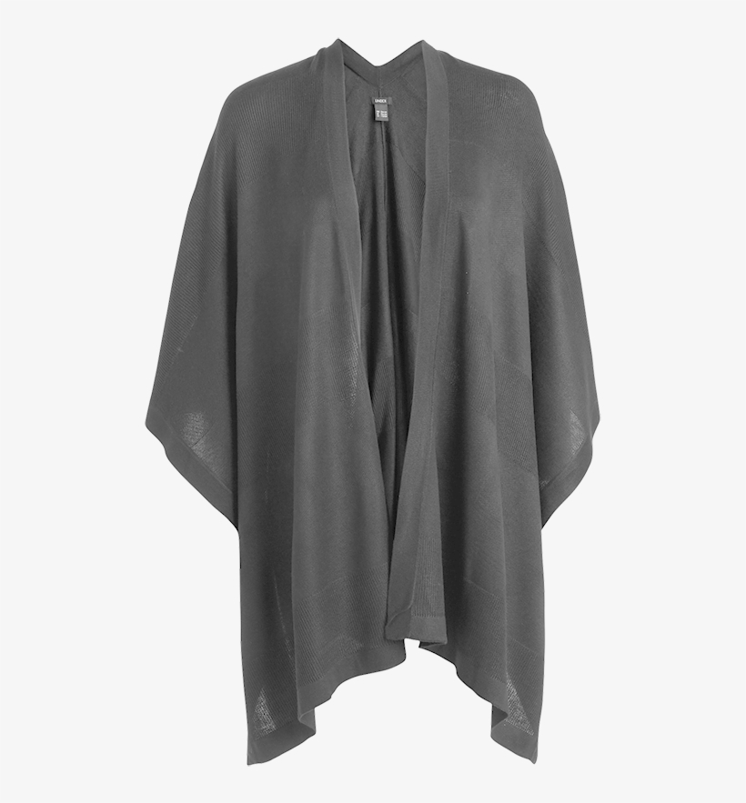 Pattern-knit Cape Black - Clothes Hanger, transparent png download