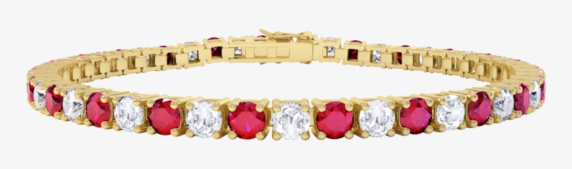 Very Stardust Ruby And Diamond Eternity Silver Tennis - Bracelet, transparent png download