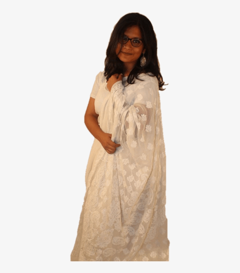 Lucknowi Embroidery Saree - Girl, transparent png download