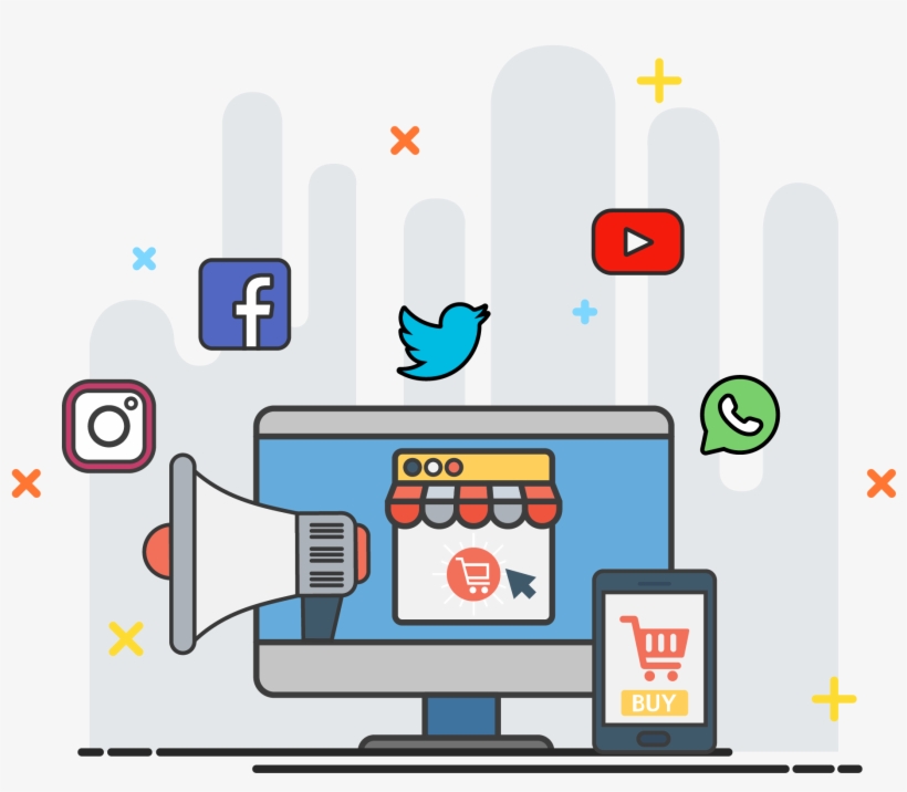 Social Media Advertising - Illustration, transparent png download