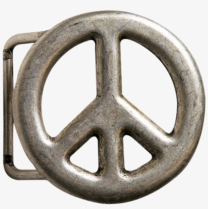 18183 Guertelschnalle Silber Peace A - Circle, transparent png download