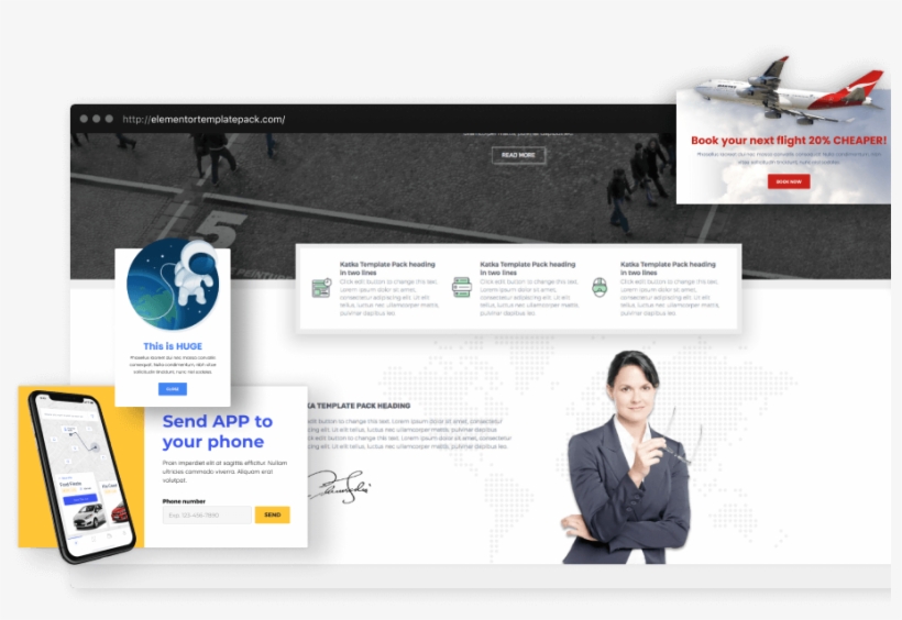 Elementor Section Blocks, Beautiful Page And Popup - Online Advertising, transparent png download