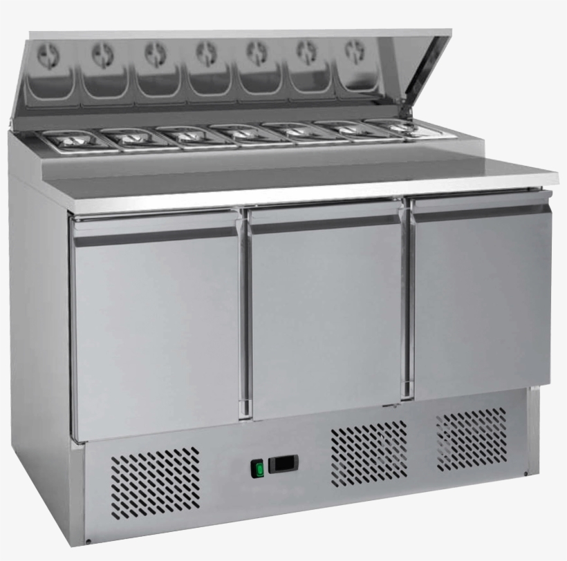 Hd 3 Door Refrigerated Pizza And Sandwich Prep Counter - Ps300 Saladette, transparent png download