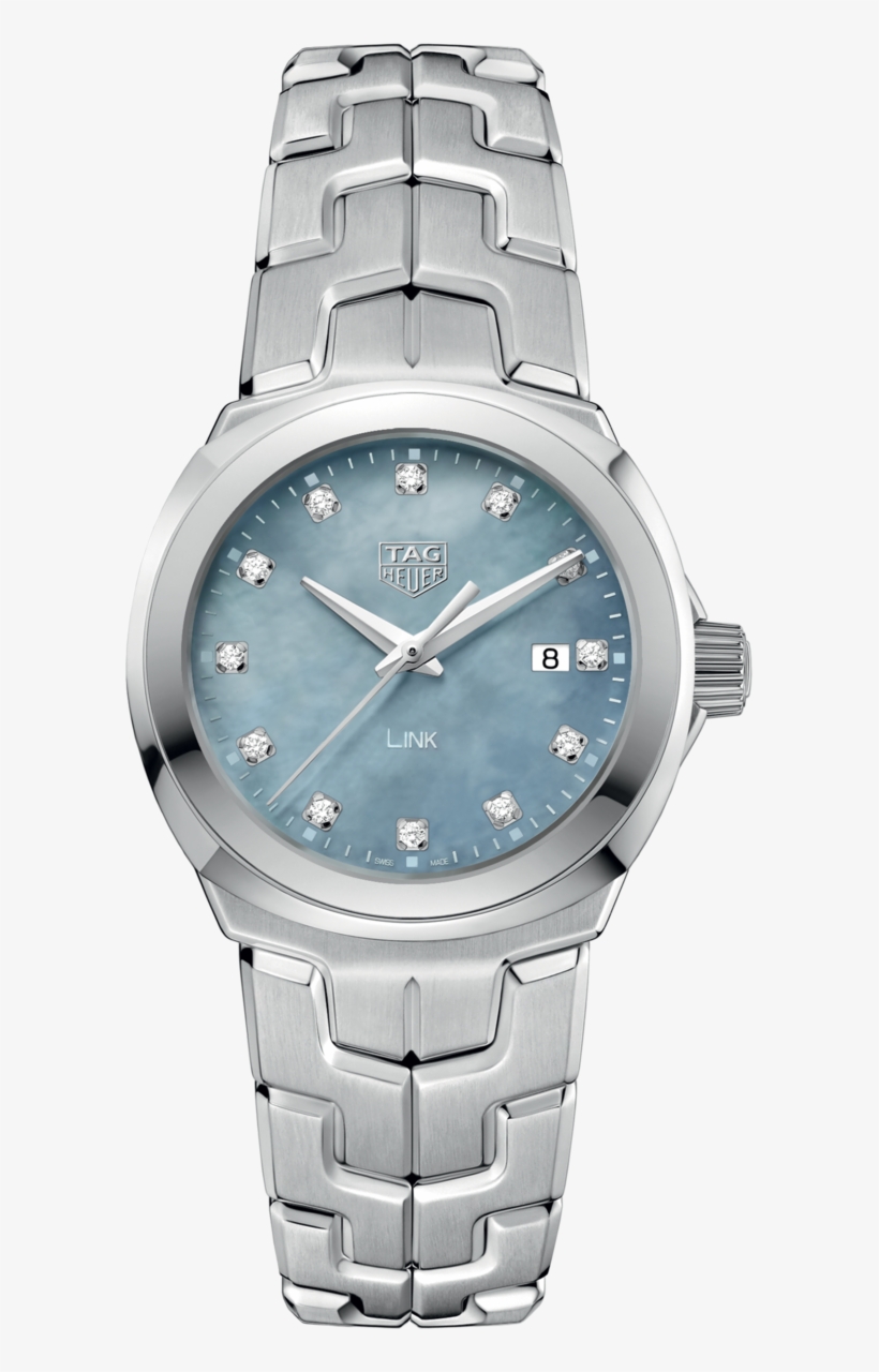 Tag Heuer Link Lady Blue Mother Of Pearl Diamond Set, transparent png download