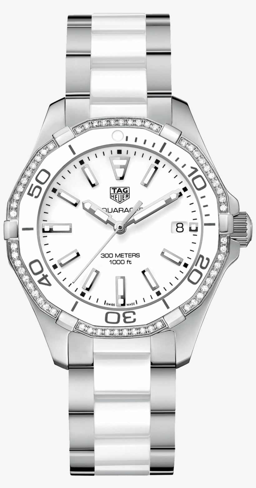 Tag Heuer Aquaracer 35mm Steel Ladies Watch - Tag Heuer Aquaracer 300m White, transparent png download
