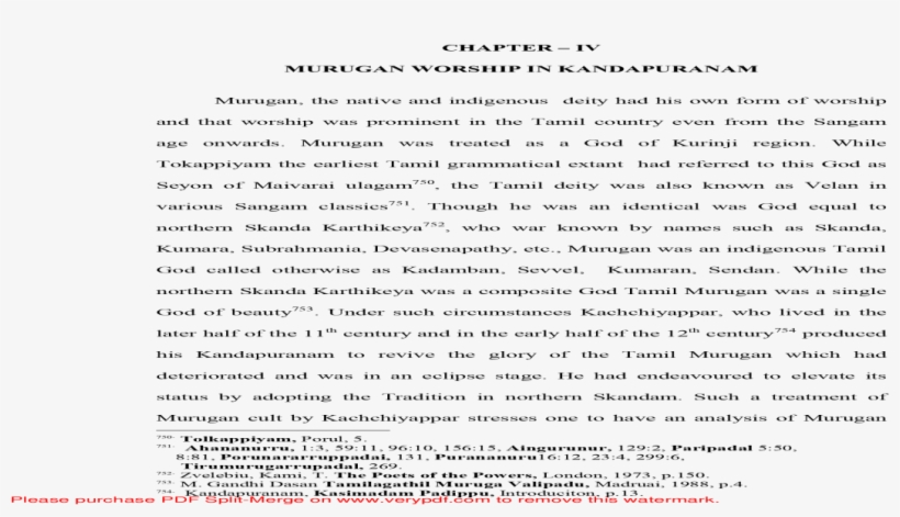 Chapter Iv Murugan Worship In Ka Iv Murugan Worship - Document, transparent png download