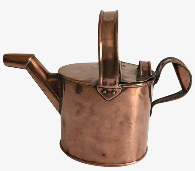 Vintage English Copper 'hot Water' Can - Teapot, transparent png download