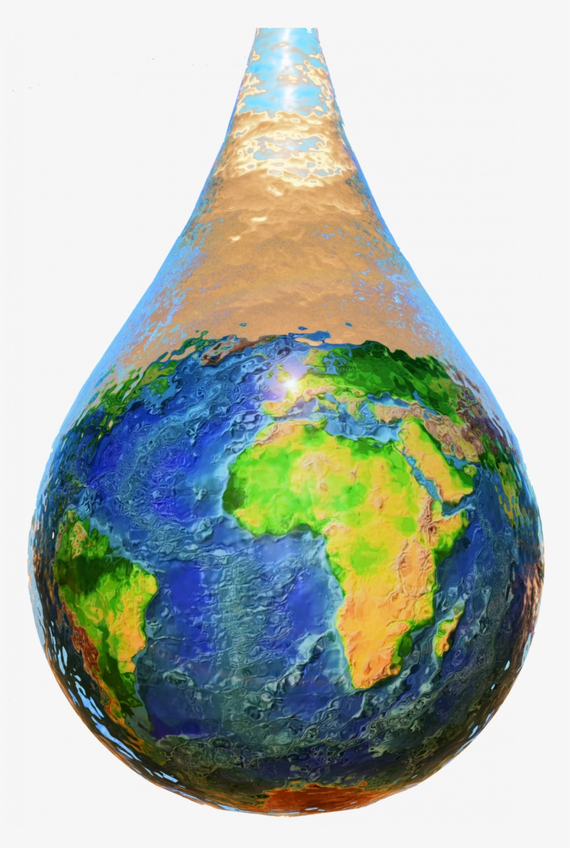 Image Of Globe In Water Drop - Stock Photography, transparent png download