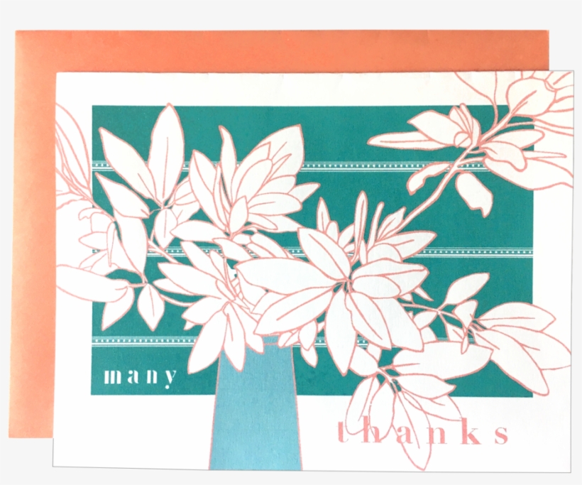 Foliage Bouquet Thanks Card - Greeting Card, transparent png download