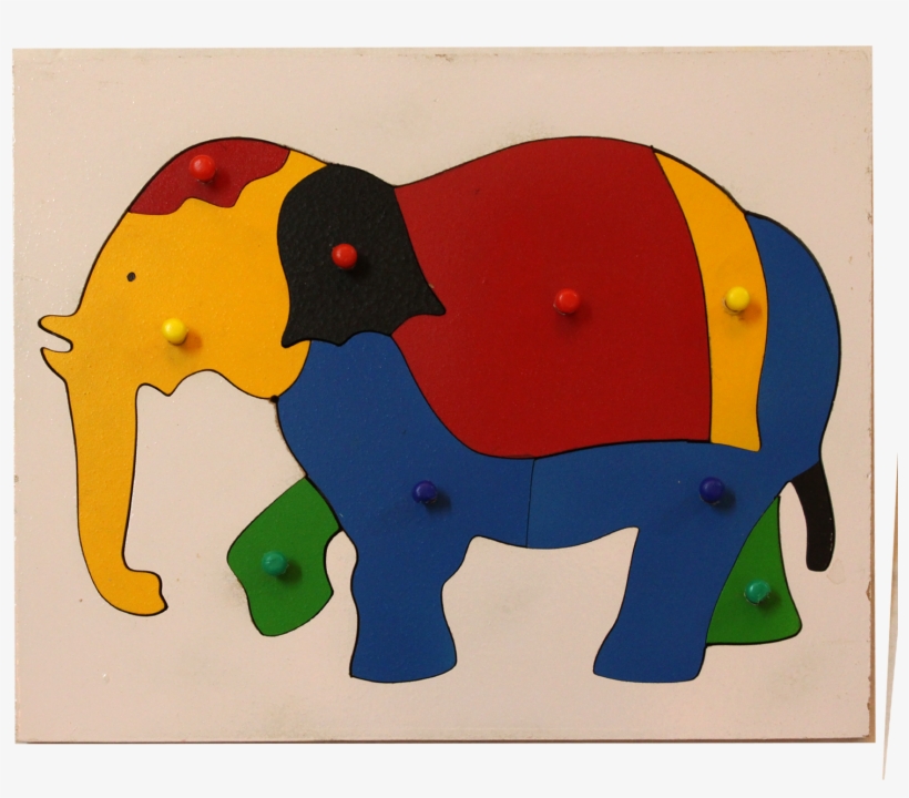 Elephant In Puzzle Tray - 5 Piece Inset Puzzle, transparent png download