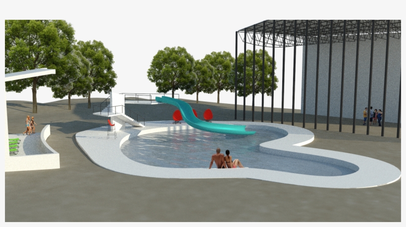 Rendered Perspective With People And Trees Placed Into - Chapingo, transparent png download