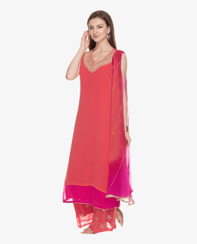 Women Solid Palazzo Suit - Gown, transparent png download
