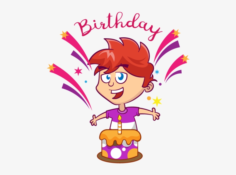 Birthday Card With Cute Boy And Confetti, Birthday, - Boy Cartoon, transparent png download