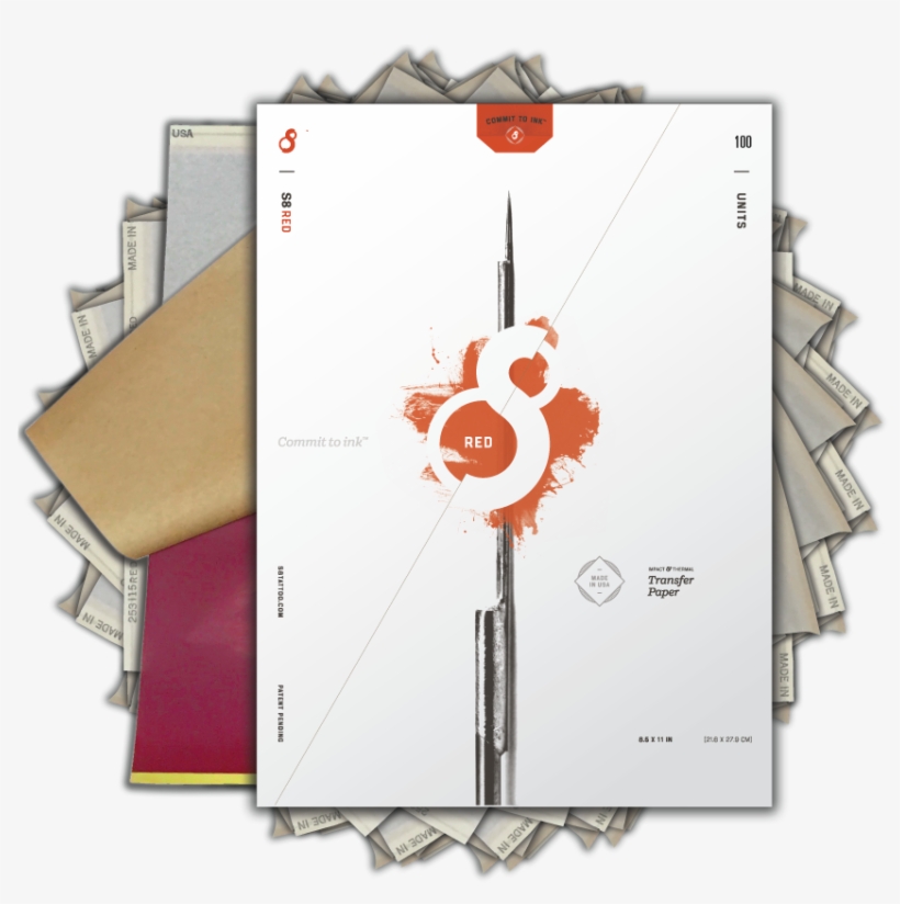 Red Tattoo Stencil Paper Basic - Paper, transparent png download